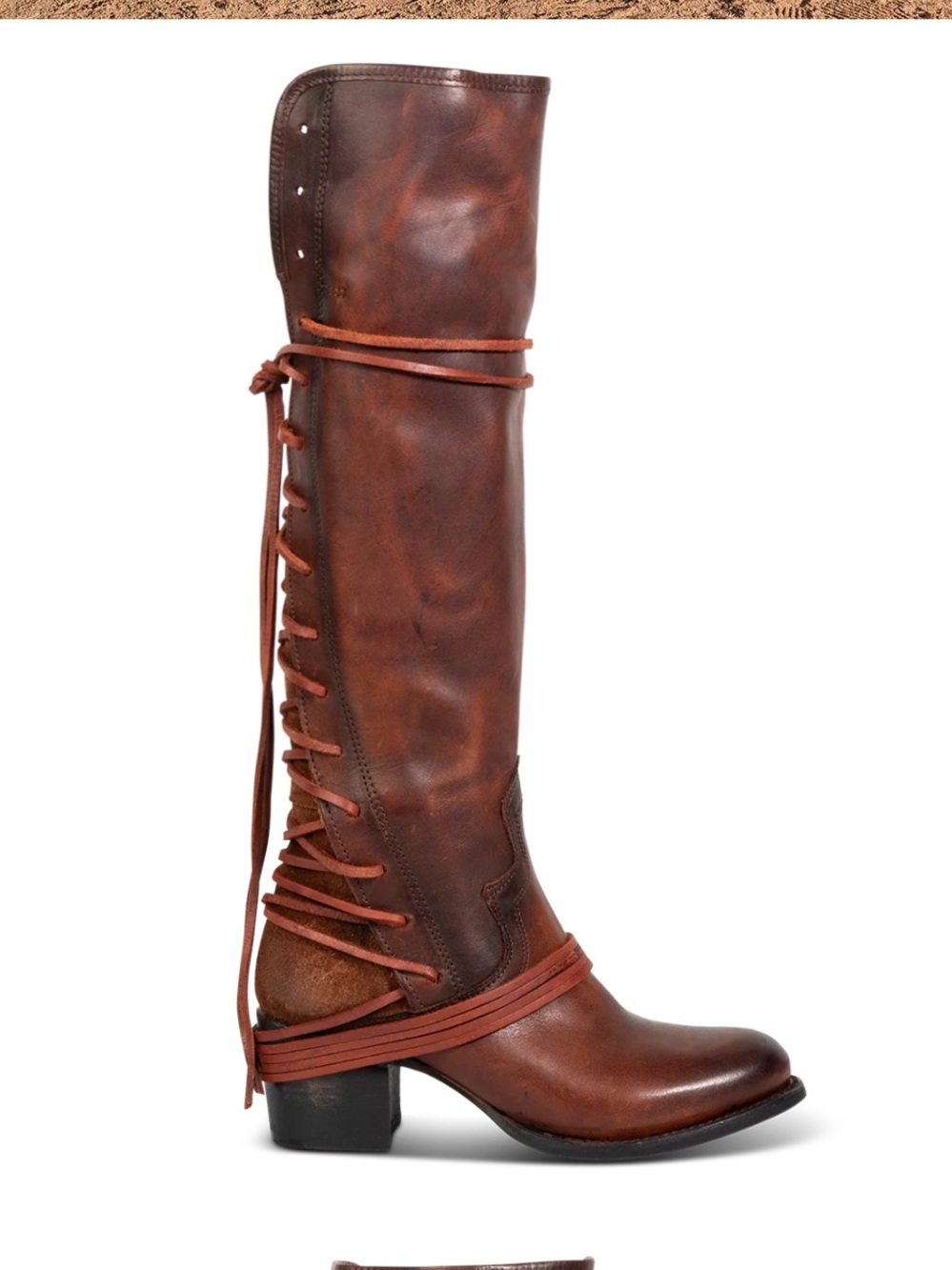 Freebird Coal Talk Leather Boots in Cognac - Picture 2 of 15